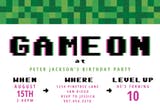 Video Game Party - Invitación De Cumpleaños